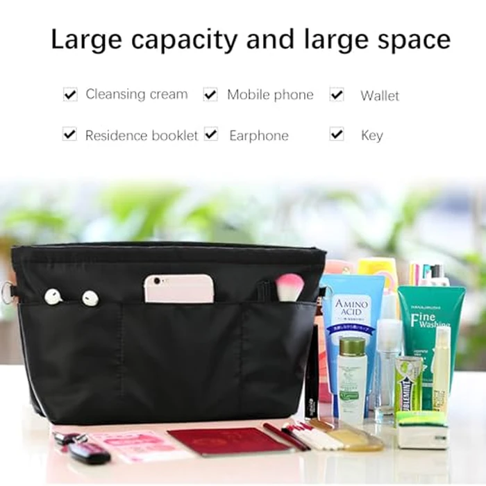 Lckaey Purse organizer insert for neverfull handbag is compatible with more similar brands of tote bag-nylon organizer 3055black-L by Lckaey - Image 2