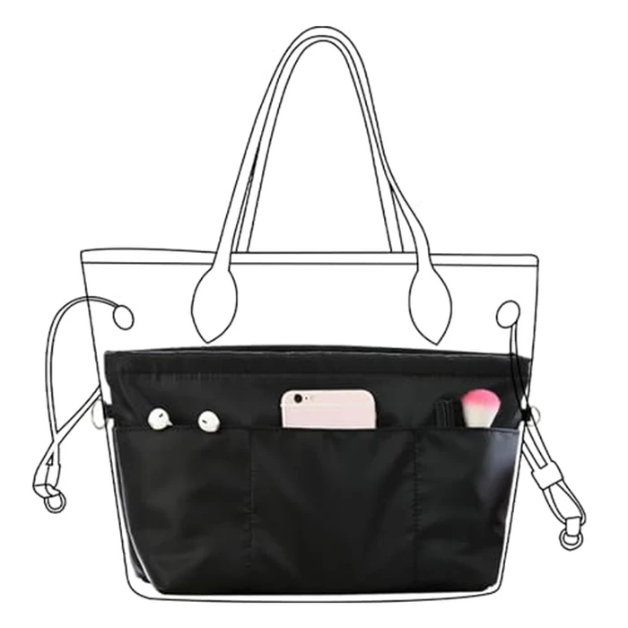 Lckaey Purse organizer insert for neverfull handbag is compatible with more similar brands of tote bag-nylon organizer 3055black-L by Lckaey - Image 3