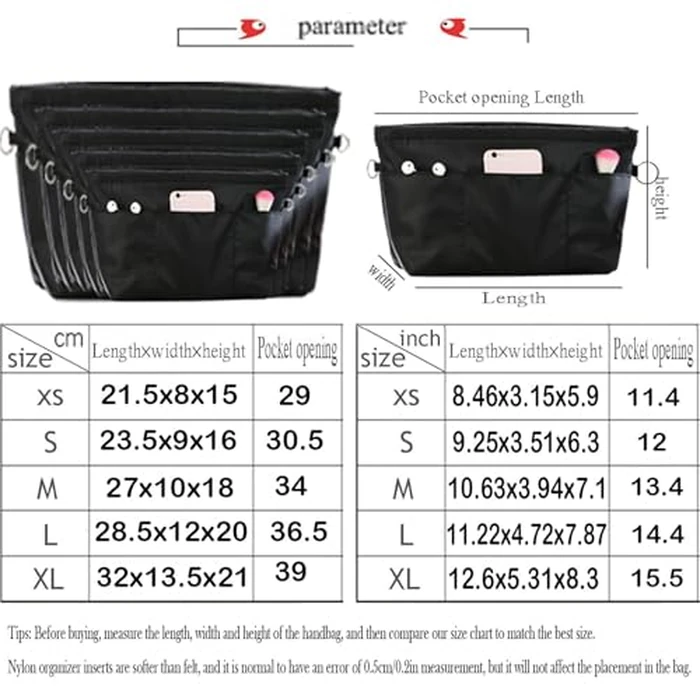 Lckaey Purse organizer insert for neverfull handbag is compatible with more similar brands of tote bag-nylon organizer 3055black-L by Lckaey - Image 6