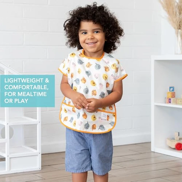 Bumkins Disney Short Sleeve Bib for Girl or Boy, Toddler and Kids for 1-3 Years, Large Size, Essential Must Have for Junior Children, Eating, Mess Saving Soft Fabric Play Apron, Winnie and Friends by Bumkins - Image 4