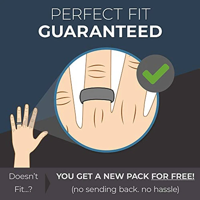 ThunderFit Unisex Silicone Wedding Rings, Rubber Engagement Bands 6mm Wide 1.65mm Thick - 1/2/3/4/5/6/7 Variety Multipack (Pack J - Size 9.5-10 (20.20mm)) by ThunderFit - Image 4