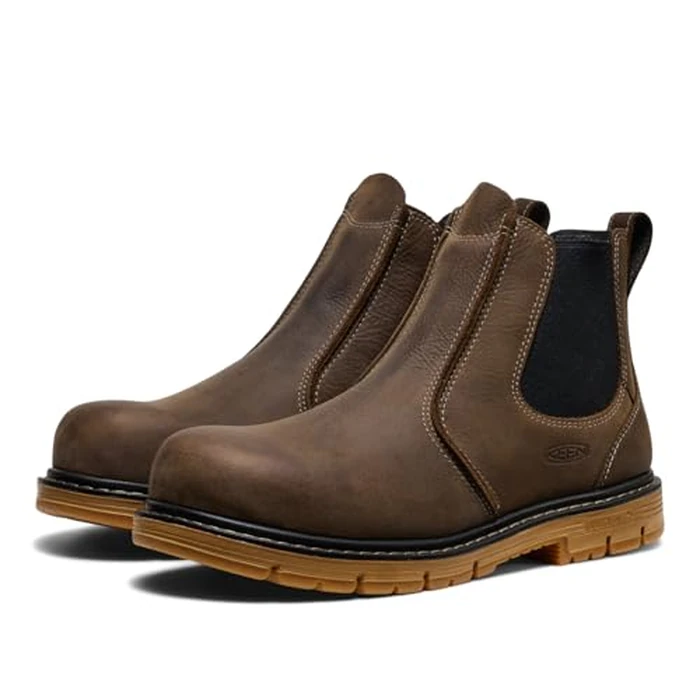 KEEN Utility Men's CSA San Jose Chelsea Alloy Aluminum Toe 90 Degree Heel Pull On Work Boots, Cascade Brown/Gum, 7 EE by KEEN Utility - Image 4