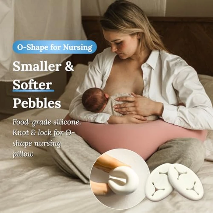 Cuddobaby Pregnancy Pillow 5-in-1 |Adjustable Shape, Cooling Fabric| Beanbag Style Microbead, O-Shape for Nursing, 5-Point Full Body Support for Side Sleepers, Gift for Women, with Travel Bag - Pink by Cuddo Baby - Image 6