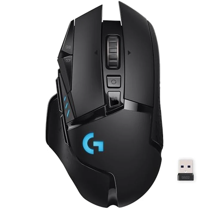 Logitech G502 Lightspeed Wireless Gaming Mouse, Hero 25K Sensor, 25,600 DPI, RGB, Adjustable Weights, 11 Programmable Buttons, Long Battery Life, On-Board Memory, PC/Mac by Logitech G - Used - Good condition