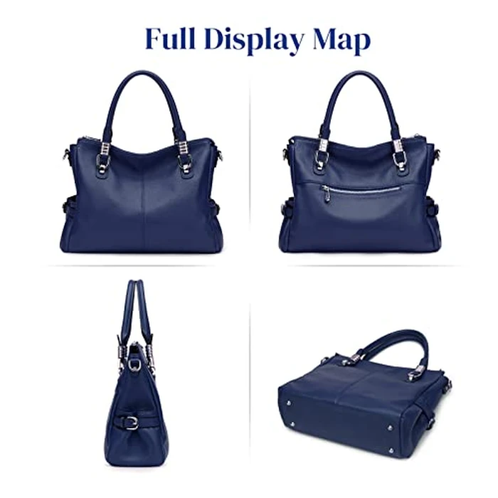 S-ZONE Women Genuine Leather Handbag Shoulder Purse Satchel Tote Crossbody Bag by S-ZONE - Image 6