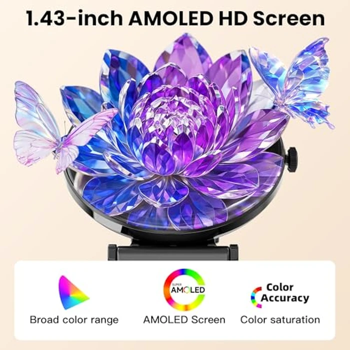 Smart Watch for Women Call/Answer/Big Dial,1.43" AMOLED Micro-Spherical Curved Screen,Fitness Tracker with Heart Rate/Sleep Monitor,IP68 Waterproof Smartwatch for Android iOS Phones by Hwagol - Image 4