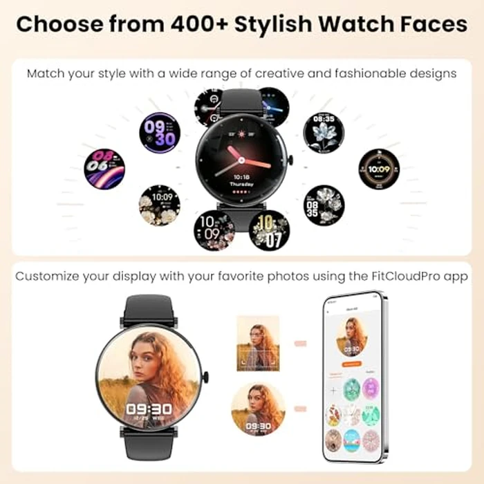 Smart Watch for Women Call/Answer/Big Dial,1.43" AMOLED Micro-Spherical Curved Screen,Fitness Tracker with Heart Rate/Sleep Monitor,IP68 Waterproof Smartwatch for Android iOS Phones by Hwagol - Image 6