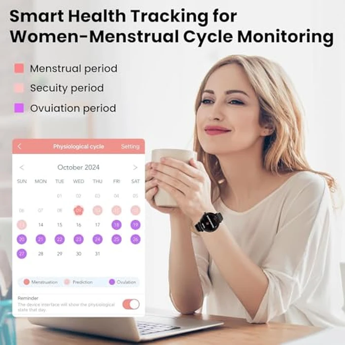 Smart Watch for Women Call/Answer/Big Dial,1.43" AMOLED Micro-Spherical Curved Screen,Fitness Tracker with Heart Rate/Sleep Monitor,IP68 Waterproof Smartwatch for Android iOS Phones by Hwagol - Image 7