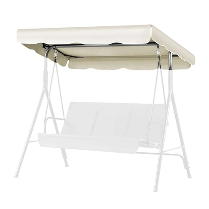 Flexzion Replacement Canopy for Outdoor Swing - 75" x 52" / 1.90m x 1.32m 2 Seat Bench Glider Swings Shade Fabric UV Weather Waterproof for Outdoor Garden Patio Yard Park Porch Seat Furniture, White by Flexzion - Used - Very Good condition