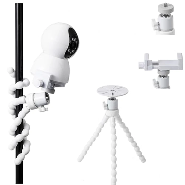 FDSDEFEN on Dril Security Cameras Mount,360 Degree Rotating 1/4" Swivel Mini Ball Head Mount,Flexibl Wall Pole Mount Compatible with Universal Baby Monitor/Security Cameras by FDSDEFEN - Used - Like New condition