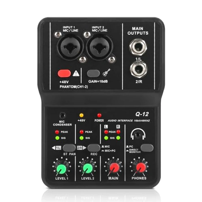 XTUGA USB Audio Interface for PC,Interface for Recording Music Computer Recording Audio Interface XLR with 3.55m Microphone Jack, USB Sound Card for Recording Studio, Ultra-low Latency Plug&Play, Q-12 by XTUGA - Used - Like New condition - US$27.91