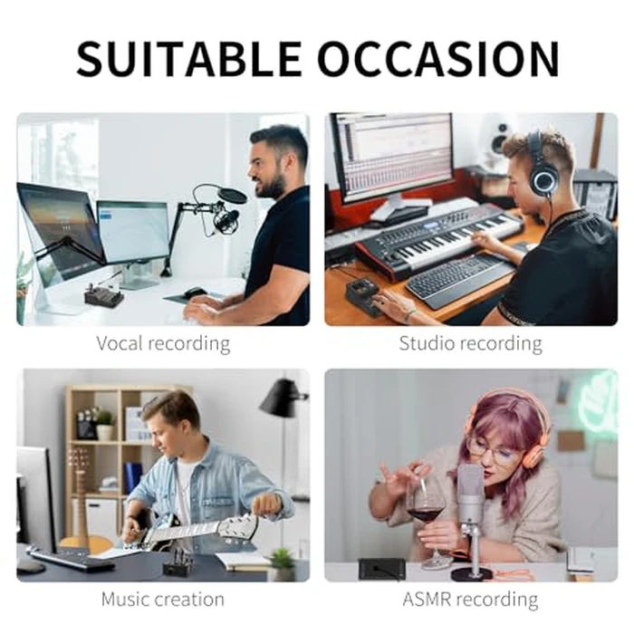 XTUGA USB Audio Interface for PC,Interface for Recording Music Computer Recording Audio Interface XLR with 3.55m Microphone Jack, USB Sound Card for Recording Studio, Ultra-low Latency Plug&Play, Q-12 by XTUGA - Image 8