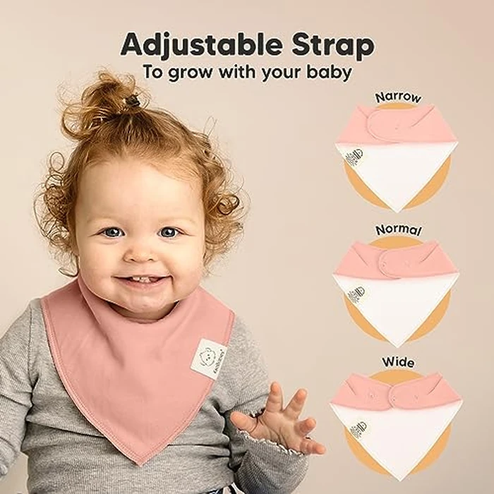 KeaBabies 8-Pack Organic Baby Bandana Bibs for Girls - Super Absorbent Triangle Baby Bibs for Drooling and Teething Infant, 100% Cotton Extra Soft for Newborn, Infant 0-36 Months (Mauve) by KeaBabies - Image 3