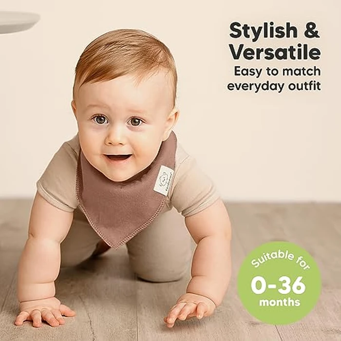 KeaBabies 8-Pack Organic Baby Bandana Bibs for Girls - Super Absorbent Triangle Baby Bibs for Drooling and Teething Infant, 100% Cotton Extra Soft for Newborn, Infant 0-36 Months (Mauve) by KeaBabies - Image 4