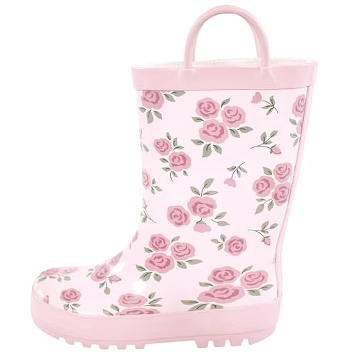 Hudson Baby Girls Rain Boots, Mauve Ditsy Rose, 9 Toddler by Hudson Baby - Used - Very Good condition