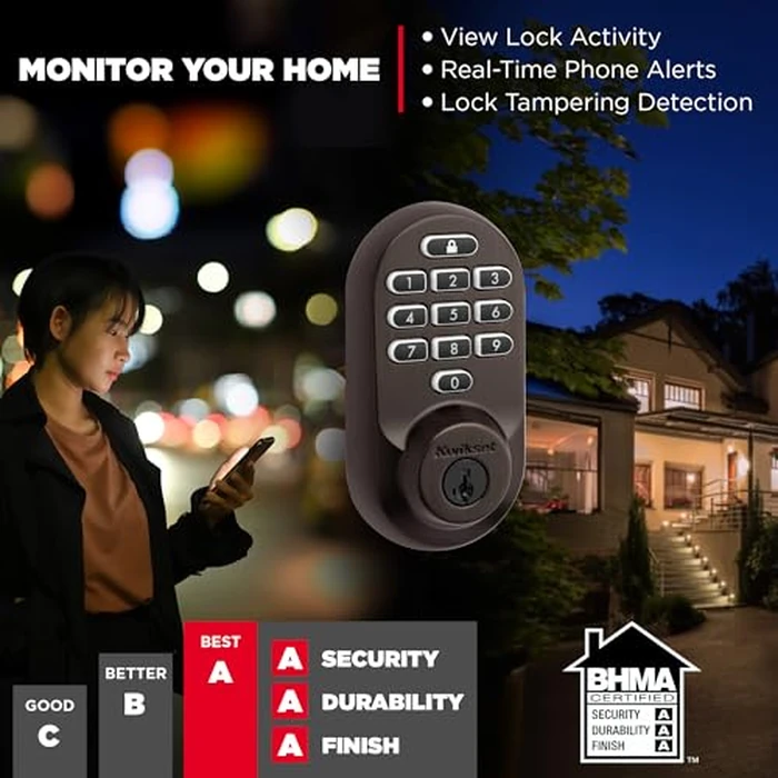 Kwikset Halo Wi-Fi Smart Lock, Keyless Entry Door Deadbolt, Geofence Auto-Unlock, Grade AAA Certified, No Hub Easy Install, Venetian Bronze Lifetime Finish Warranty, Backlit Keypad by Kwikset - Image 5