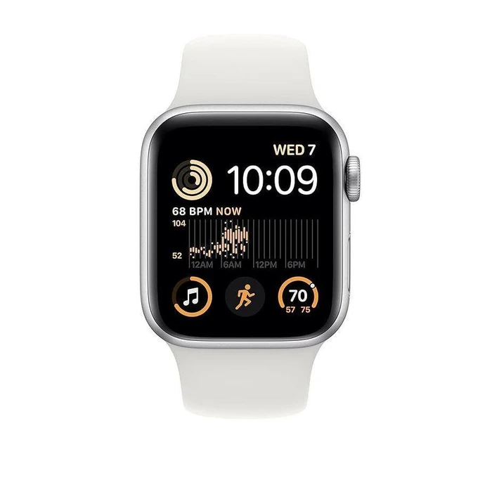 Apple Watch Series 9 (GPS) - 64GB - 45mm - Silver Aluminum Case with White Rubber Sport Band - One Size by Apple - Image 2