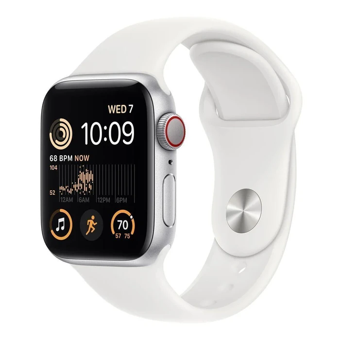 Apple Watch Series 9 (GPS) - 64GB - 45mm - Silver Aluminum Case with White Rubber Sport Band - One Size by Apple - Refurbished - Excellent condition