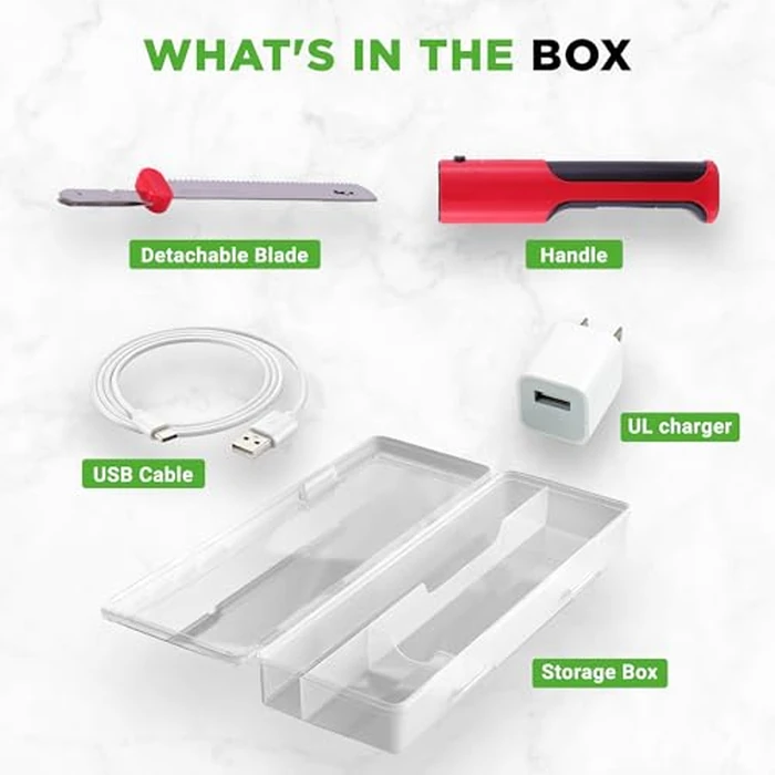 NutriChef Cordless Electric Knife | Easy to Use Constant ON/OFF Safety Function | Lightweight Kitchen Knife | Carve Turkey, Meats, Poultry, Bread & Cheese | 11.42’’ Stainless Steel Blades | Red by Nutrichef - Image 7