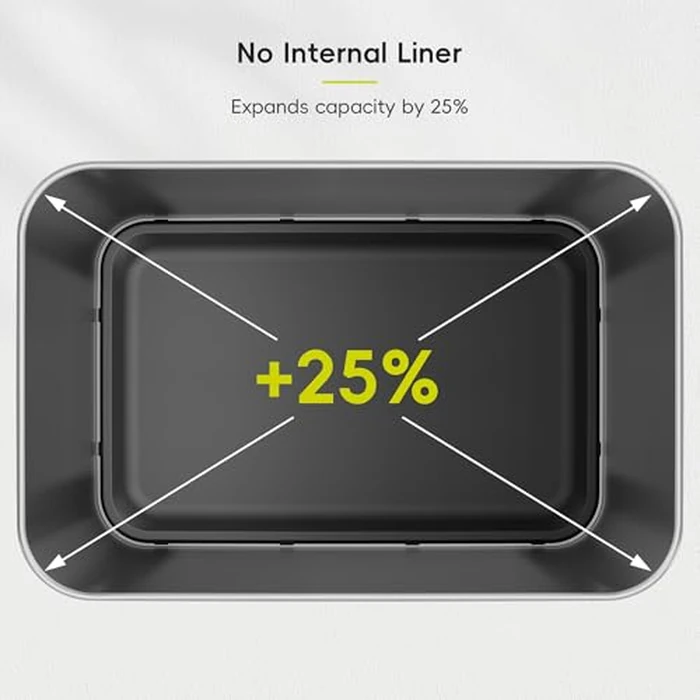 EKO Deluxe Mirage-T 50 Liter / 13.2 Gallon Touchless Rectangular Motion Sensor Trash Can, Matte Black Stainless Steel Finish by EKO - Image 9