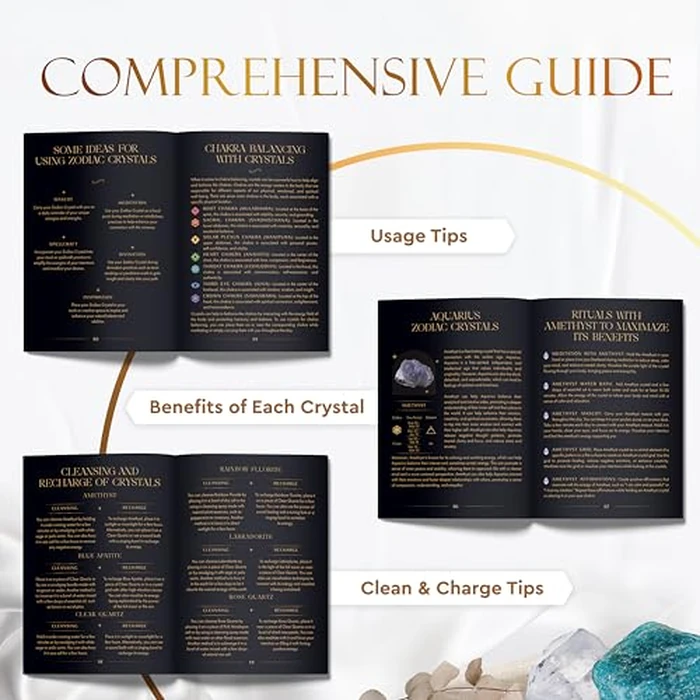 Wyspell Aquarius Crystal Set - 6 Raw Aquarius Crystals and Healing Stones - Aquarius Gifts for Women - Birthday Gifts for Women - Astrology Gifts for Women - Zodiac Crystal Set - Healing Gifts by Wyspell - Image 5