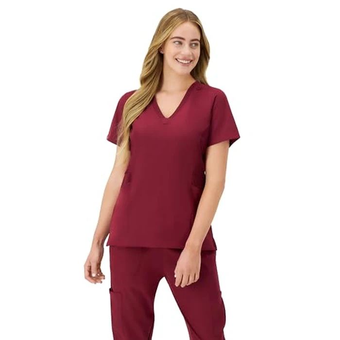 Hanes Women's Scrubs Healthcare Top, Moisture-Wicking Stretch Scrub Shirts, Ribbed Side Panels by Hanes - Used - Like New condition - US$18.98