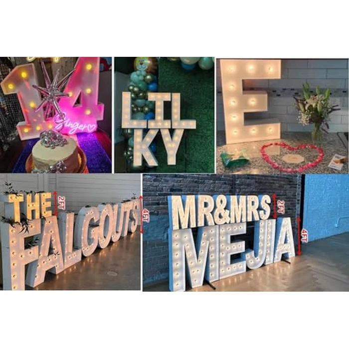 JoyBox Design 2FT Marquee Light Up Letters Numbers, Mosaic Balloon Frame, Party Decoration for Birthday, Wedding, Anniversary, Graduation - Letter K by JoyBox Design - Image 6