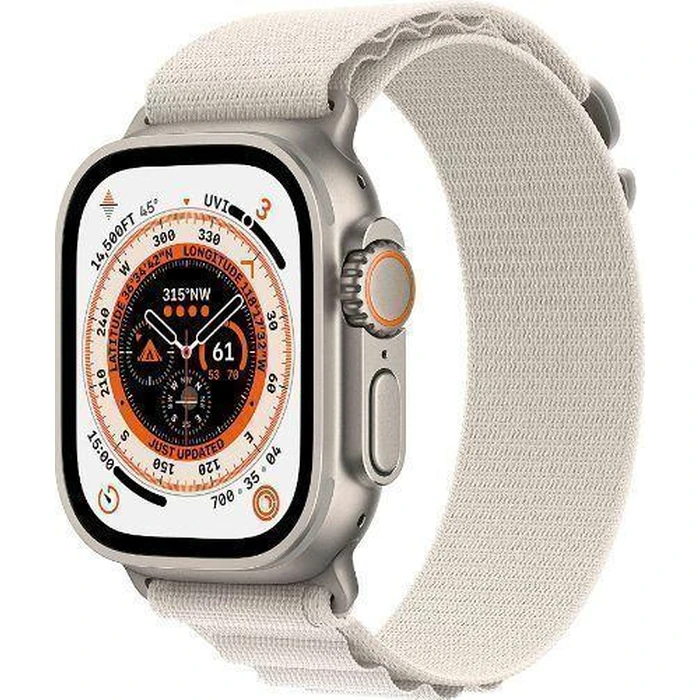 Apple Watch Ultra (Cellular + GPS) - 32GB - 49mm - Titanium Titanium Case with Starlight Textile Alpine Loop Band - One Size by Apple - Image 2