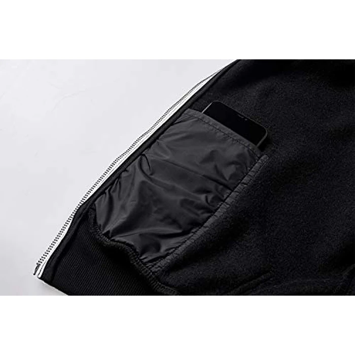 LAIWANG Men's Full Zip Fleece Hoodie zippered Color Block hooded slim Fit Long Sleeve Lightweight Sweatshirt With Pocket (New 08# Black, s) by LAIWANG - Image 5