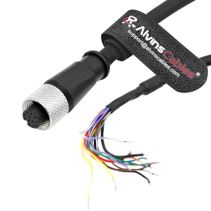 Alvin's Cables M12 A-Code 12 Pin Female to Open End Power I/O Cable for Cognex Industrial Camera, Industrial Automation，Sensor Actuator, Control System, High-Flex Shielded Cable 16.4ft/5m by Alvin's Cables - Image 1