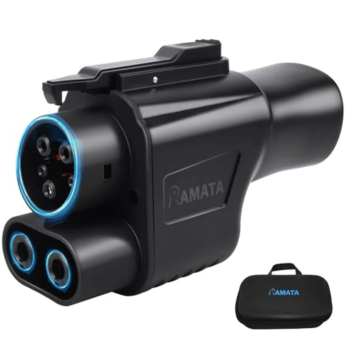 RAMATA fit for Tesla Supercharger to Charge Ford F150 Lightning, Cadillac Lyriq Hyundai ioniq, Mach-E, GM, Rivian, Mercedes NACS to CCS Adapter 500A DC Fast Charging More CCS1 Electric Vehicle by RAMATA - Used - Very Good condition - US$97.19