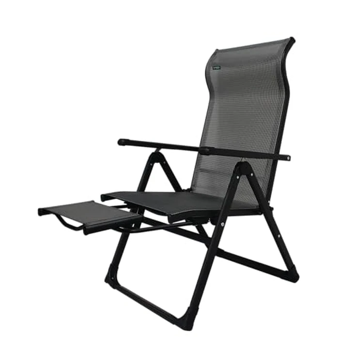 Caravan Sports Ergo+ - Adjustable Outdoor Patio Camping Lounge with Footrest & Headrest, Steel Frame Weather-Resistant Fabric - Folding Outdoor Chair by Caravan - Used - Acceptable condition - US$79.84