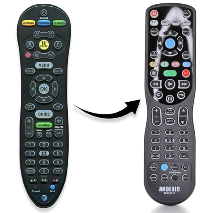 Anderic S30-S1B for AT&T U-Verse Cable Set top Boxes | 4-Device Learning Universal Remote Control | S30-S1A | 5601BC0001R - RRS30S1B by Anderic - Image 1
