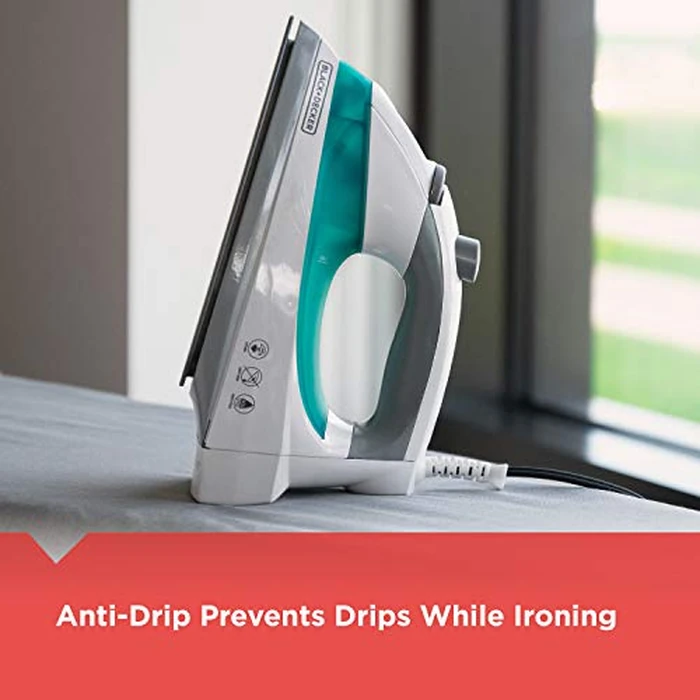 Black+Decker Lightweight Steam Iron for Clothing, Smart Steam Techology, Anti-Drip, Teal, 1200W, IR0820C by BLACK+DECKER - Image 5