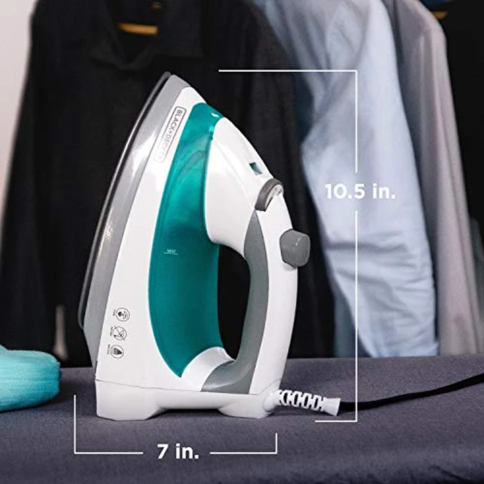 Black+Decker Lightweight Steam Iron for Clothing, Smart Steam Techology, Anti-Drip, Teal, 1200W, IR0820C by BLACK+DECKER - Image 8