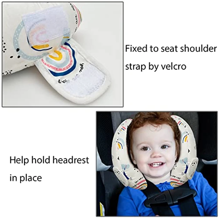 Baby Car Seat Head Neck Support, Toddler Adjustable Stroller Safety Insert, Banana U-Shape Travel Headrest Cushion by REFLYAWAY - Image 2