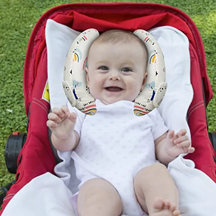 Baby Car Seat Head Neck Support, Toddler Adjustable Stroller Safety Insert, Banana U-Shape Travel Headrest Cushion by REFLYAWAY - Image 3
