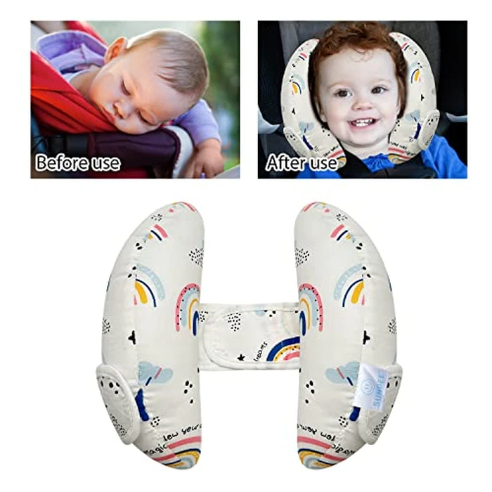 Baby Car Seat Head Neck Support, Toddler Adjustable Stroller Safety Insert, Banana U-Shape Travel Headrest Cushion by REFLYAWAY - Image 6