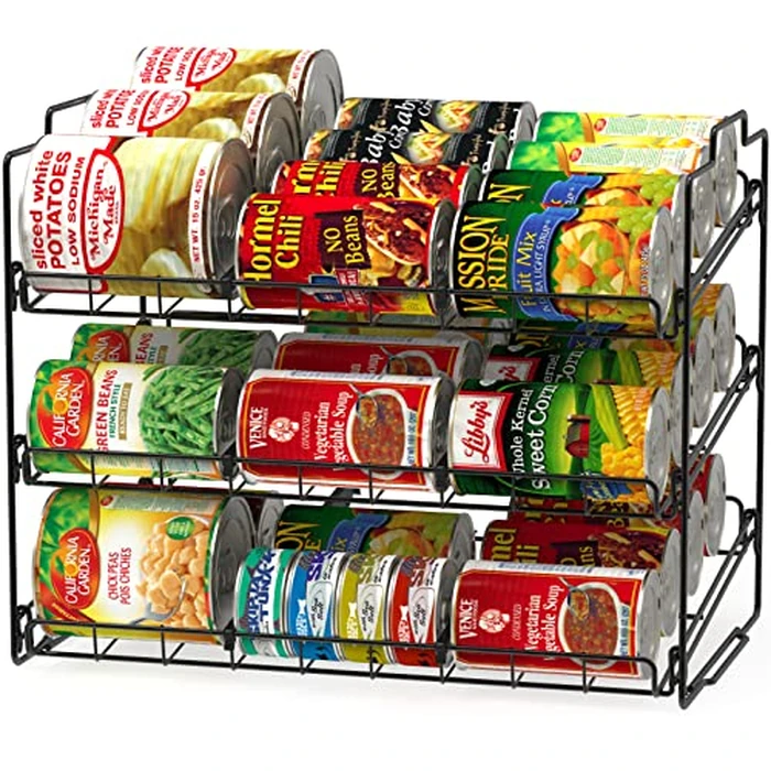 Deco Brothers Stackable Can Rack Organizer for Kitchen and Pantry, 3 Tier, Black by Deco Brothers - Used - Like New condition - US$15.58