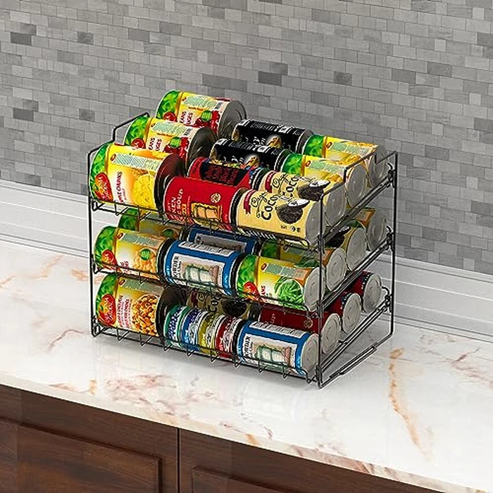 Deco Brothers Stackable Can Rack Organizer for Kitchen and Pantry, 3 Tier, Black by Deco Brothers - Image 3