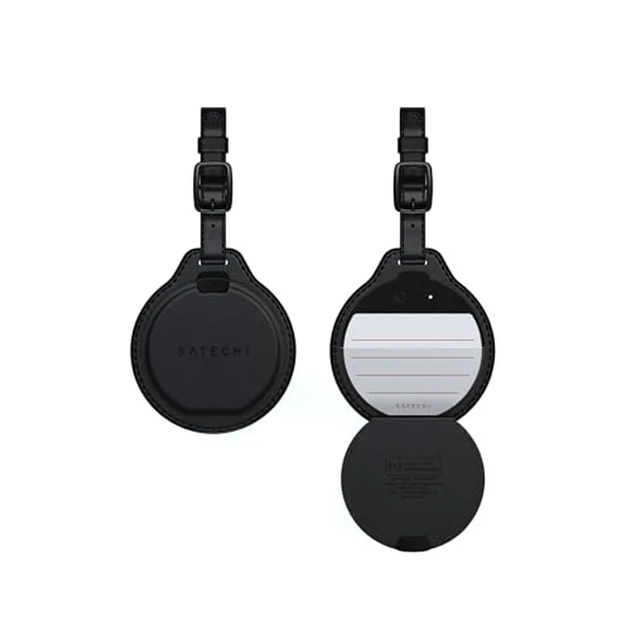 Satechi FindAll Smart Luggage Tag with Find My, TSA-Friendly, Airport Tracking, Left-Behind Alerts, Loud Audible Chime, Wireless Rechargeable, Works with iPhone, iPad, Mac - Black by Satechi - Used - Like New condition - US$28.91