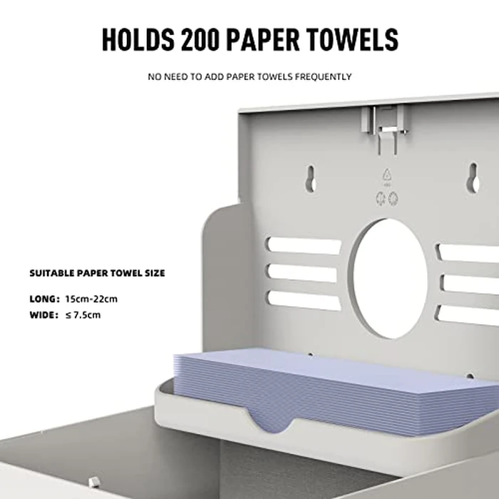 PLUSSEN Paper Towel Dispenser Wall Mount, Adhesive No Drilling Multifold Trifold C Fold Commercial Hand Towel Dispenser Gold by PLUSSEN - Image 3