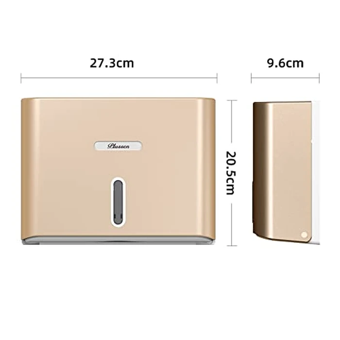 PLUSSEN Paper Towel Dispenser Wall Mount, Adhesive No Drilling Multifold Trifold C Fold Commercial Hand Towel Dispenser Gold by PLUSSEN - Image 9