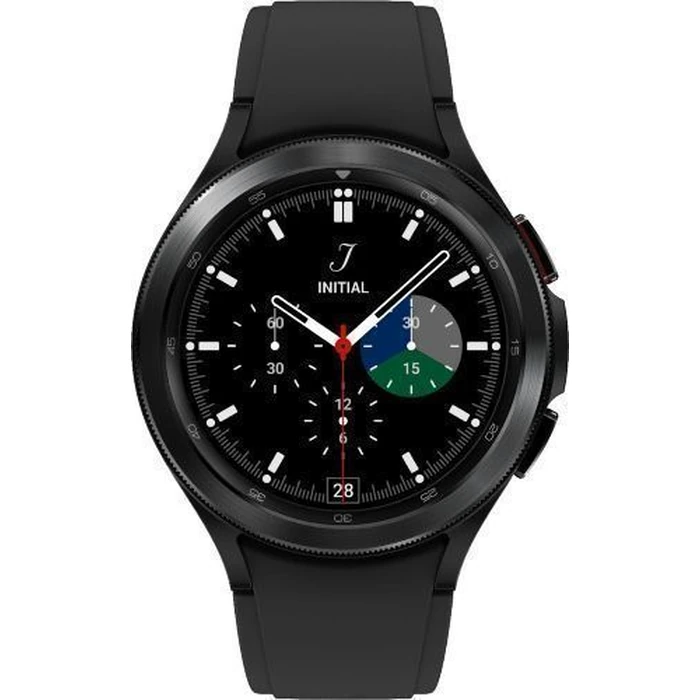 Samsung Galaxy Watch4 (Bluetooth) - 16GB - 42mm - Black Classic (Stainless Steel) Case with Black Fluoroelastomer Ridge Sports Band by Samsung - Refurbished - Acceptable condition - US$101.99