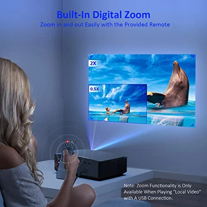 NexiGo PJ20 Outdoor Projector, Movie Projector with WiFi and Bluetooth, Native 1080P, Dolby_Audio Sound Support, Compatible w/TV Stick,iOS,Android,Laptop,Console by NexiGo - Image 6