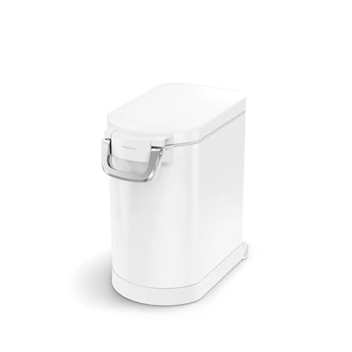 simplehuman 25 Liter, 27 lb / 12.2 kg Medium Pet Food Storage Container for Dog Food, Cat Food, and Bird Feed, White by simplehuman - Used - Good condition