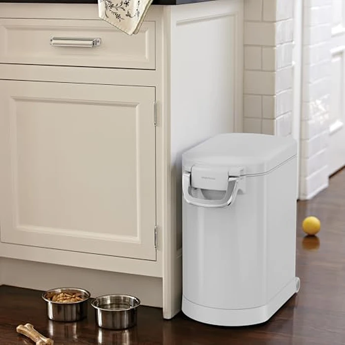 simplehuman 25 Liter, 27 lb / 12.2 kg Medium Pet Food Storage Container for Dog Food, Cat Food, and Bird Feed, White by simplehuman - Image 6