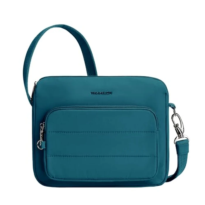 Travelon Anti-Theft Roam East/West Crossbody, Capri Blue, 10.25”W X 8”H X 2.5”D by Travelon - Used - Like New condition - CA$42.38