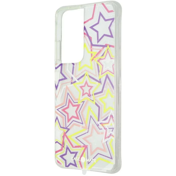 Case-Mate Prints Hardshell Phone Case for Galaxy S21 Ultra 5G - Neon Stars by Case-Mate - Image 1