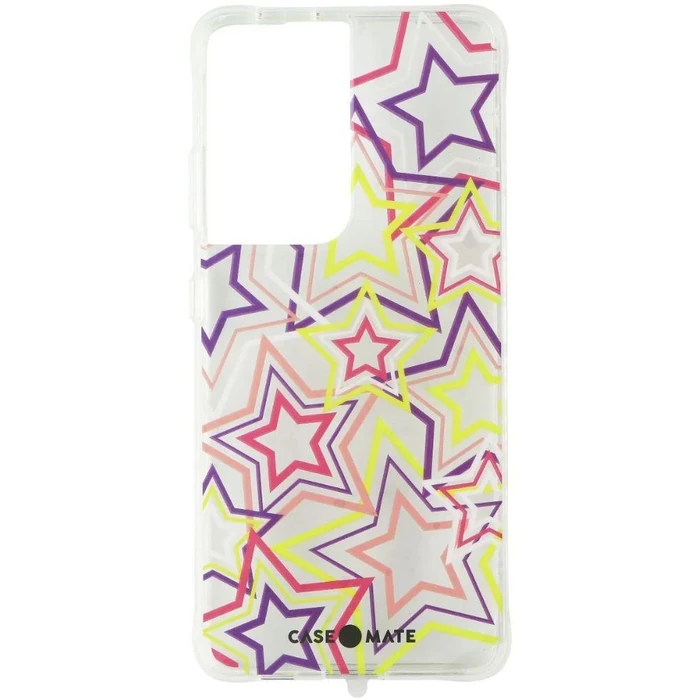 Case-Mate Prints Hardshell Phone Case for Galaxy S21 Ultra 5G - Neon Stars by Case-Mate - Image 2